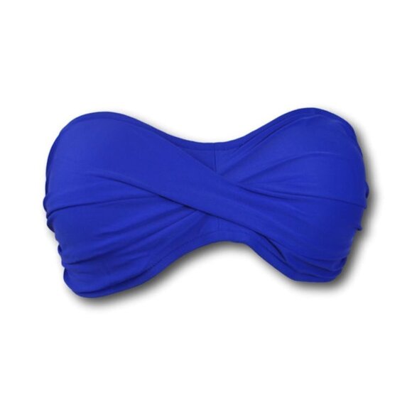 Body Glove Sienna Bandeau Bikini Top Twist Front Blue Smoothies Swim Top XL - Picture 3 of 4